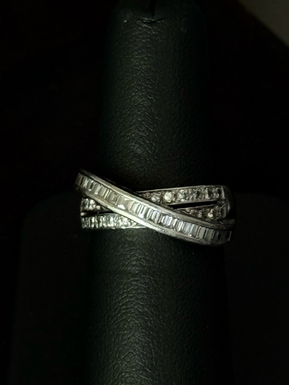 Platinum Criss Cross Diamond Ring